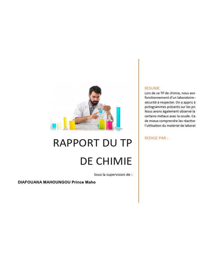 Rapport de TP de Chimie-1 | PDF | Hydroxyde de sodium | Acide chlorhydrique