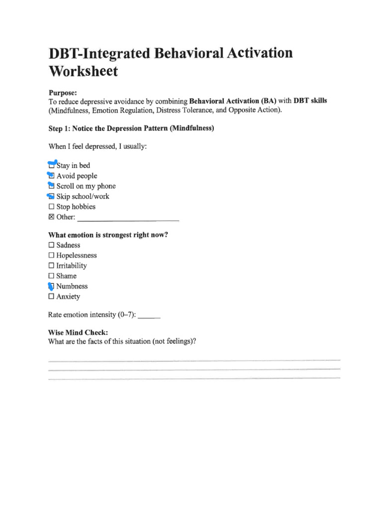 DBT Behavioral Activation | PDF