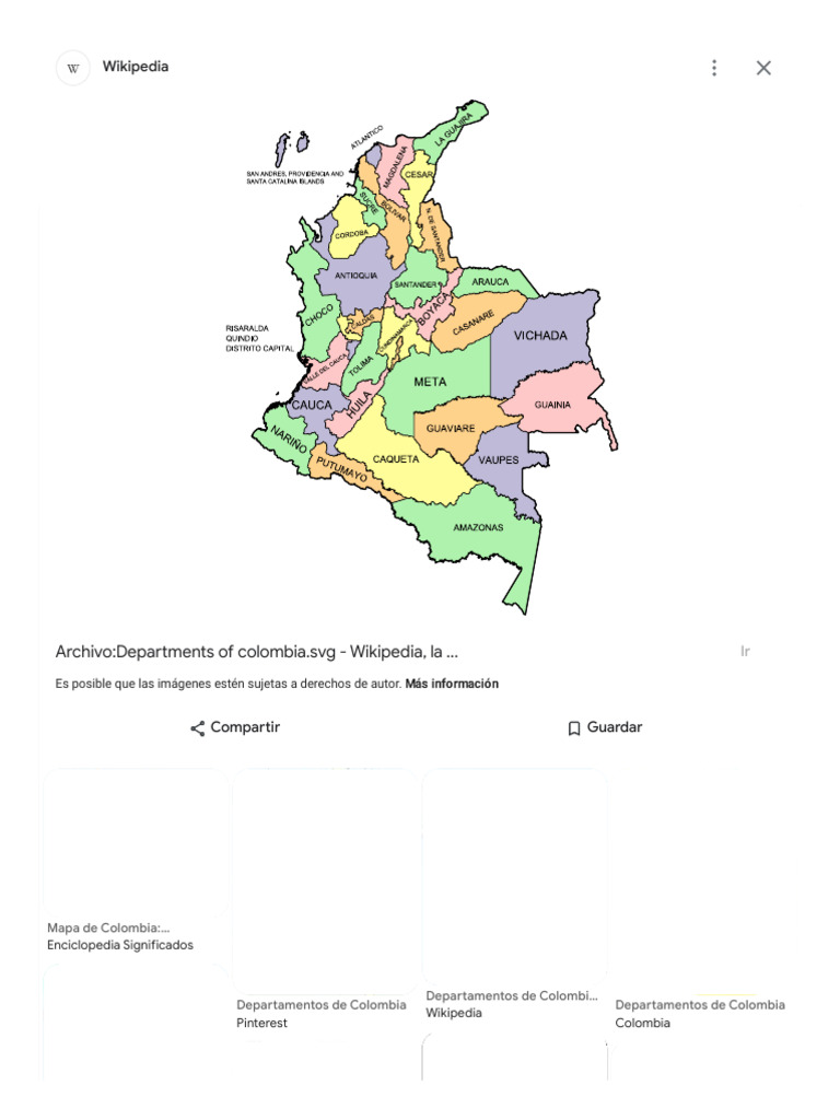 Mapa de Colombia Con Sus Departamentos - Buscar Con Google | PDF