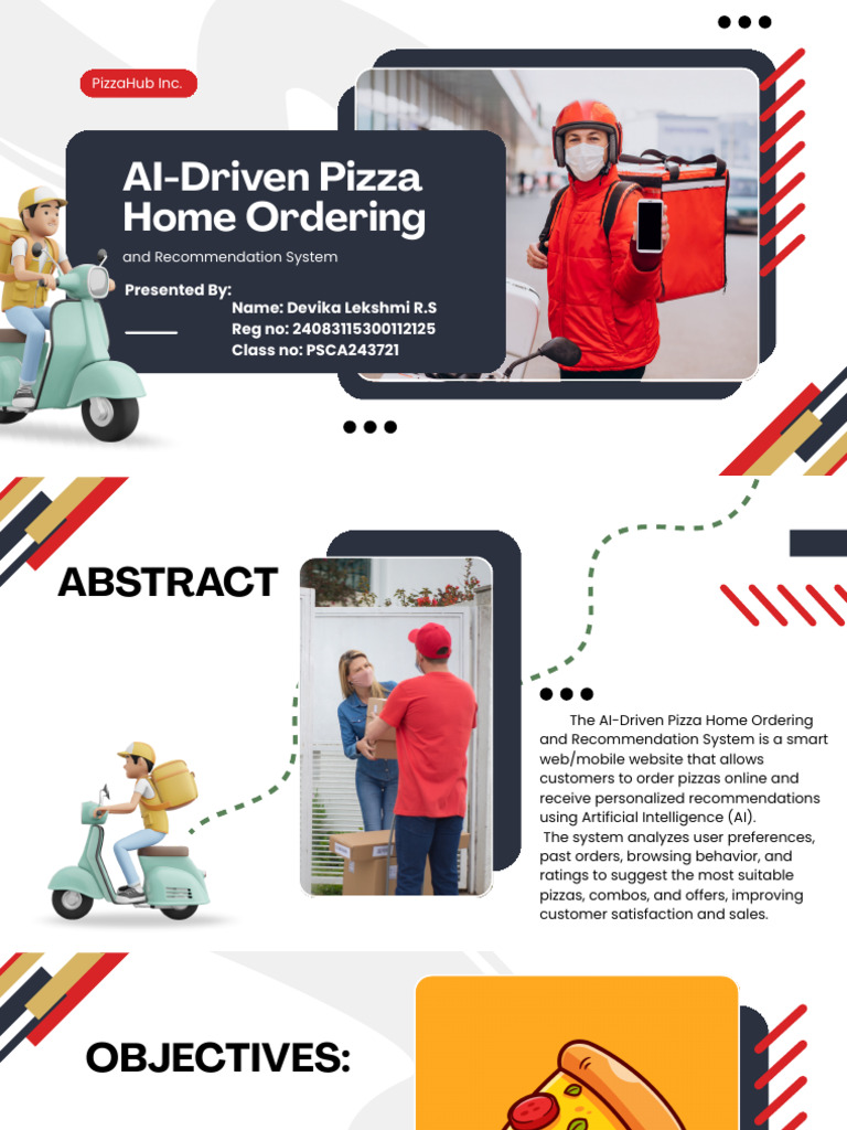 Red Blue and White Modern Delivery Pitch Deck Presentation | PDF