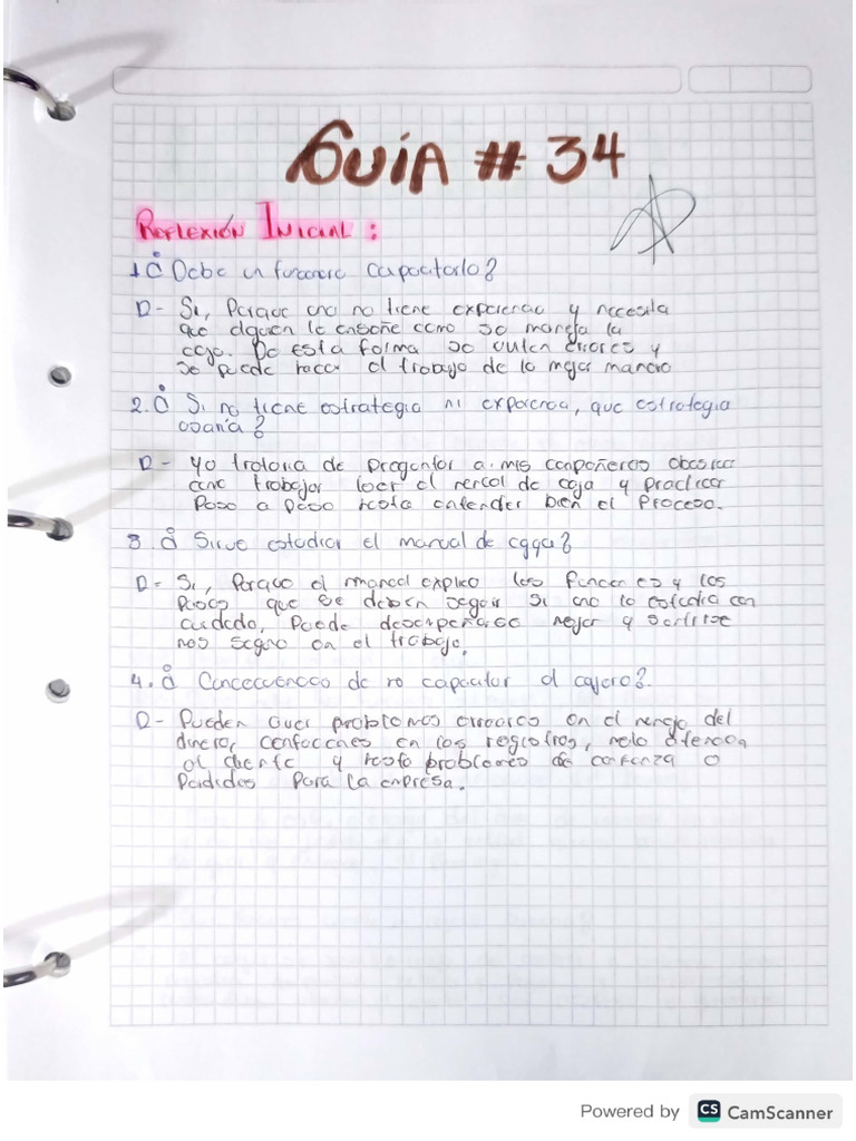 Reflexión Inicial - GUIA 34 | PDF