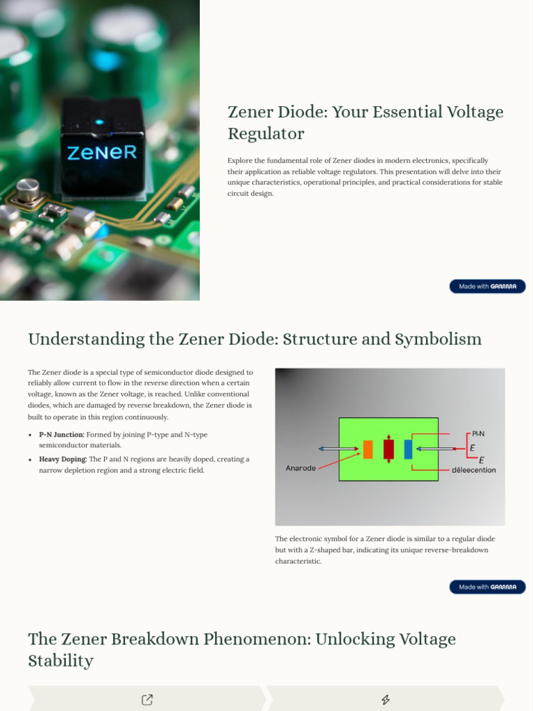 Zener Diode Your Essential Voltage Regulator | PDF | Diode | P–N Junction
