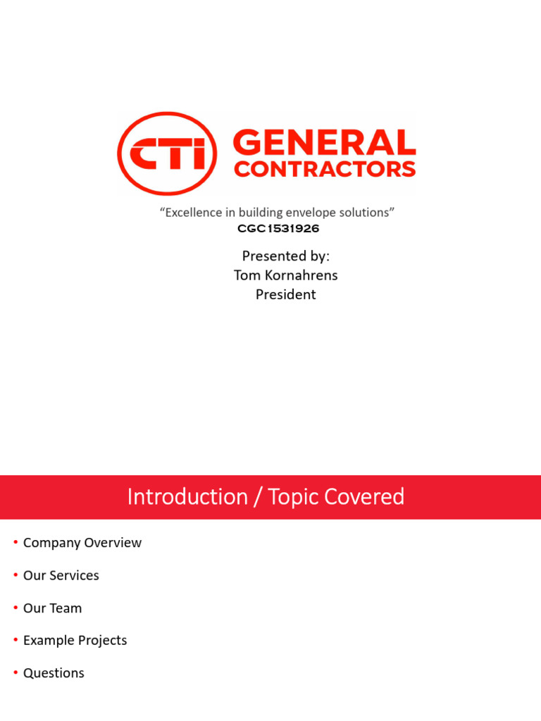 CTI Company Overview Presentation | PDF | Structural Engineering ...