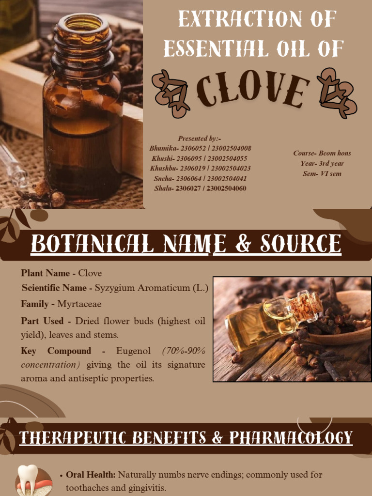 Extraction of Essential Oil Of: Clove | PDF