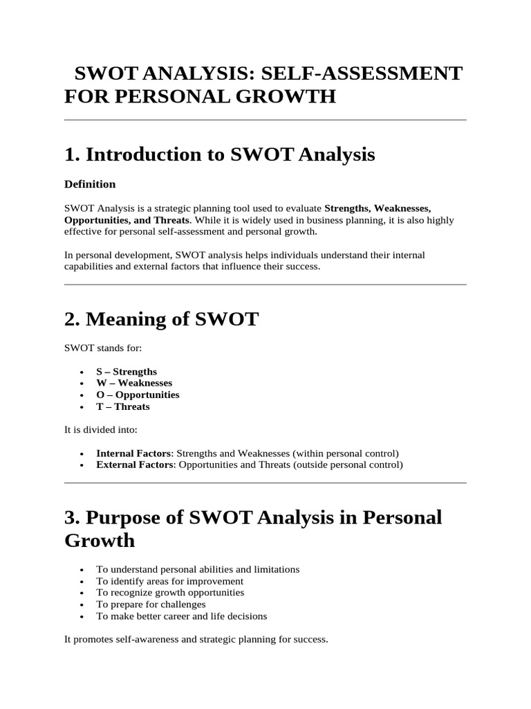 SWOT Analysis | PDF | Swot Analysis | Business