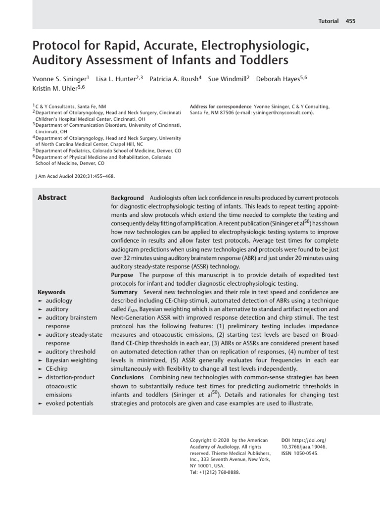 Protocolo Evaluación PEATC Niños | PDF | Hearing | Sound