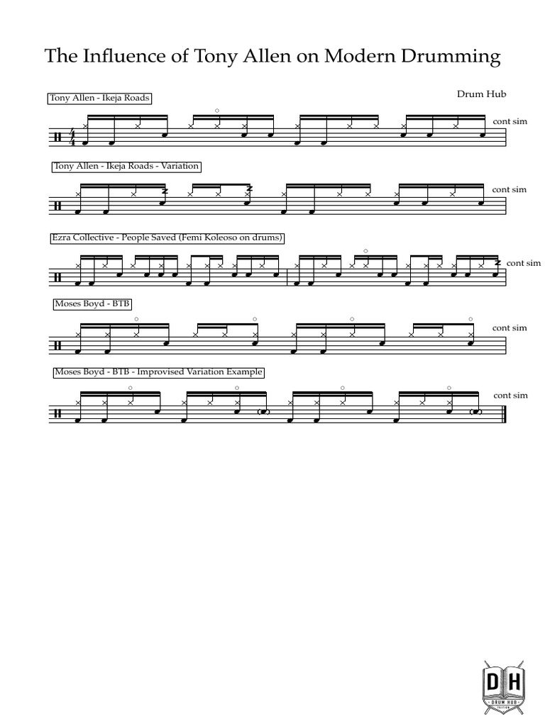 The Influence of Tony Allen On Modern Drumming | PDF