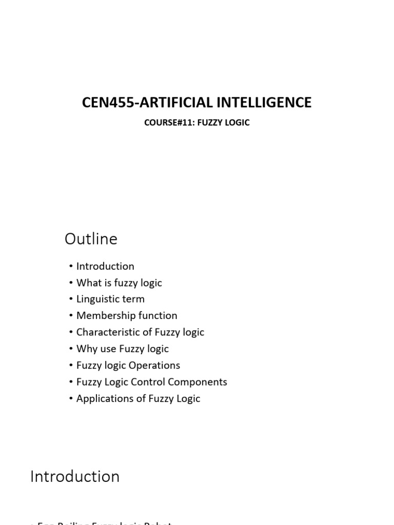 AI Lec11 Fuzzy Logic | PDF | Fuzzy Logic | Logic