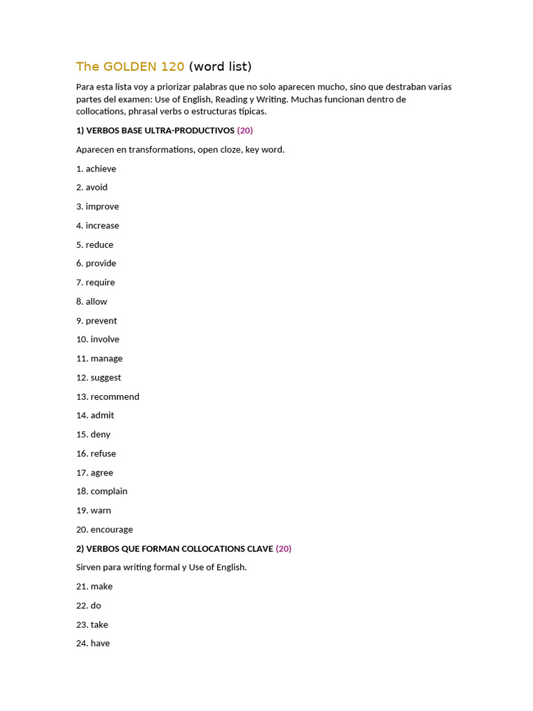 The GOLDEN 120 (Word List) | PDF | Linguistic Typology | Linguistic ...