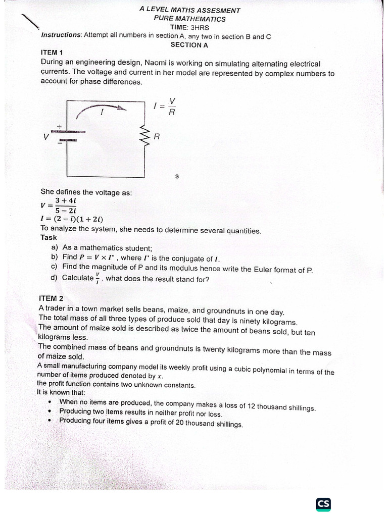 A Level Mathematics Senior Six | PDF