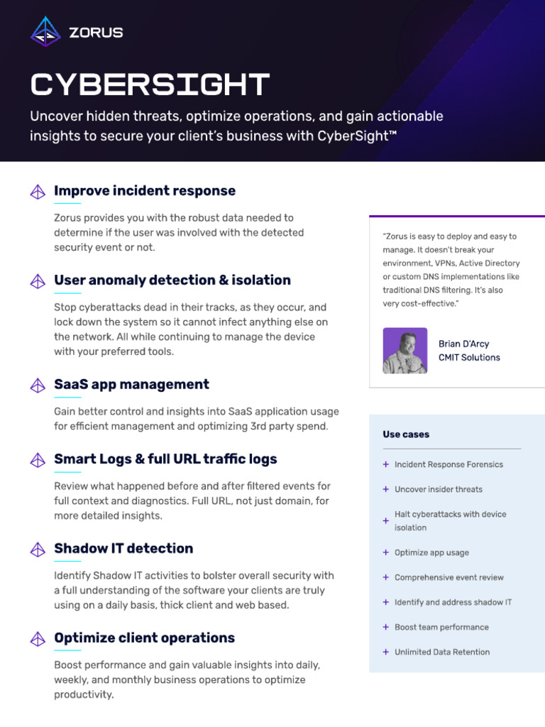CyberSight Data Sheet | PDF | Security | Computer Security