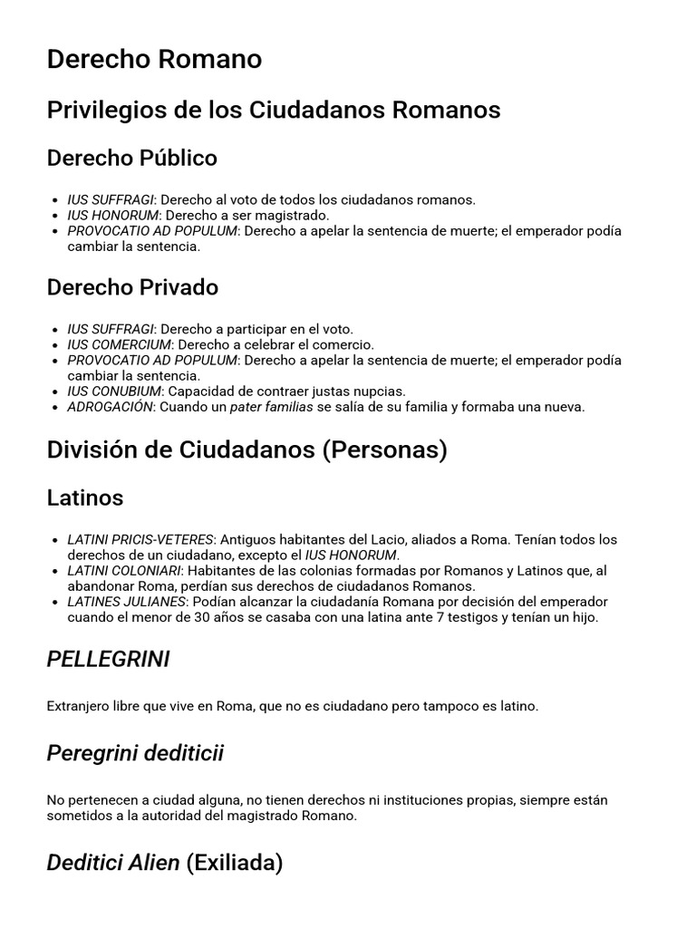 DerechoRomano GuíaDeEstudio | PDF | Posesión (Ley) | Roma antigua