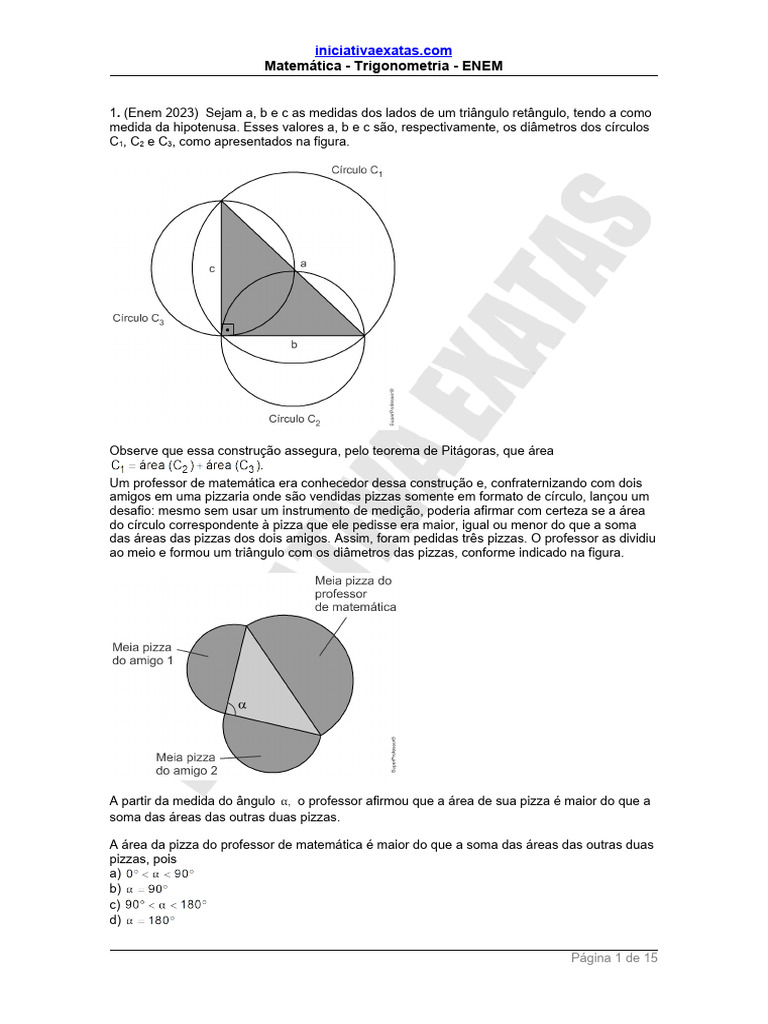 Trigonometria ENEM | PDF | Trigonometria | Triângulo