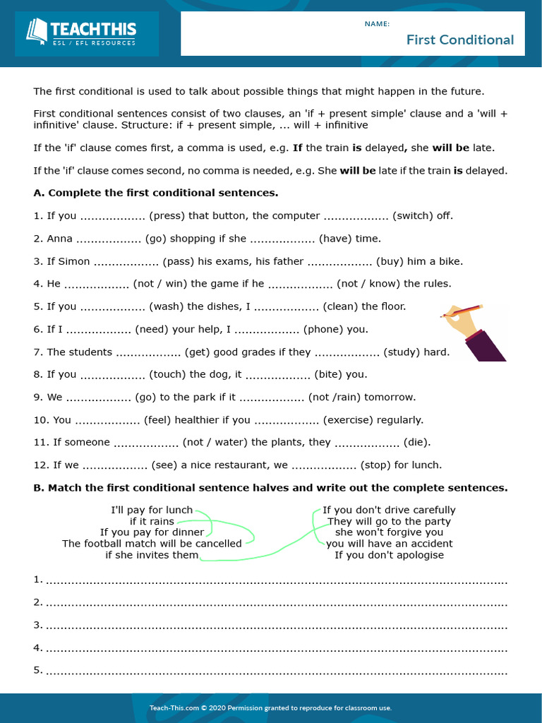 First Conditional Interactive Worksheet | PDF | Chess Theory