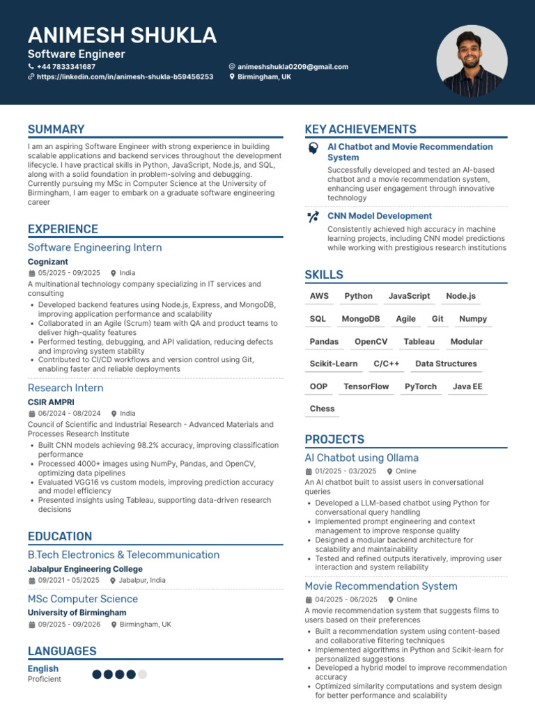 Animesh Shukla Resume | PDF | Computing | Software Engineering