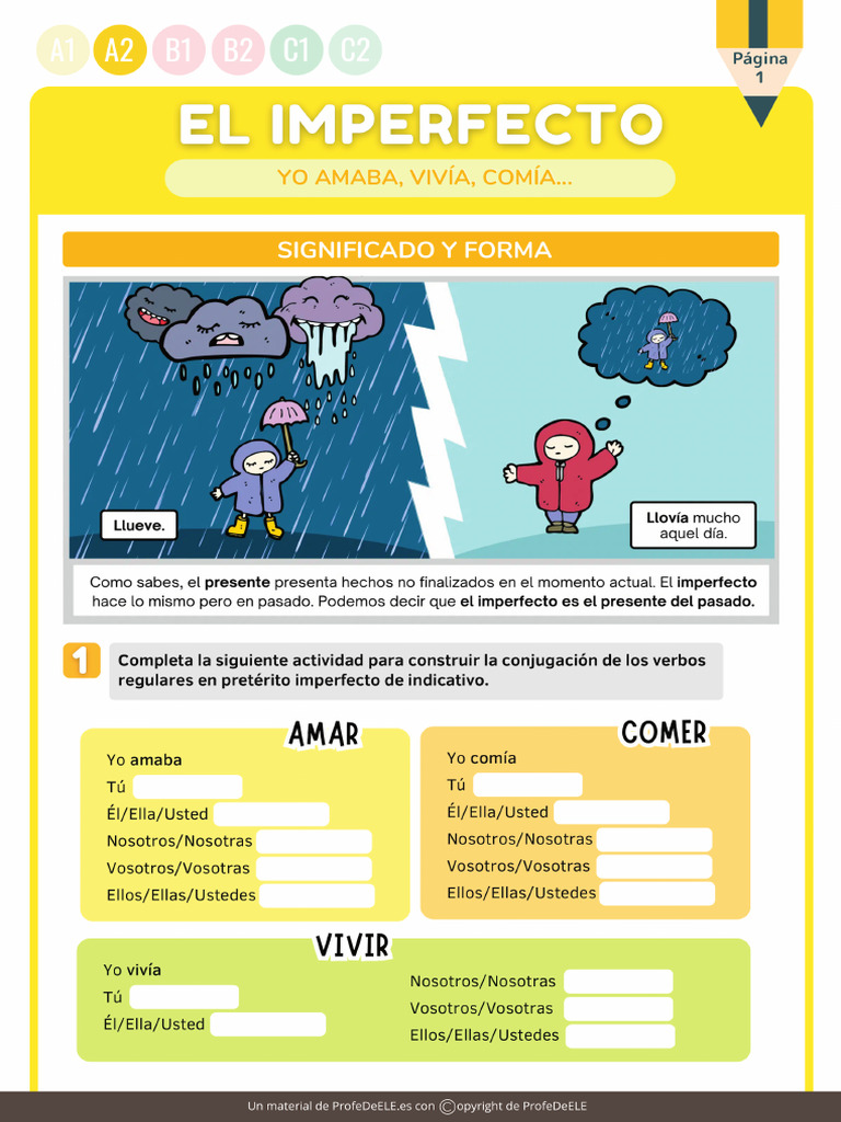 Cuadernillo de Actividades - Imperfecto (v.1.0) | PDF