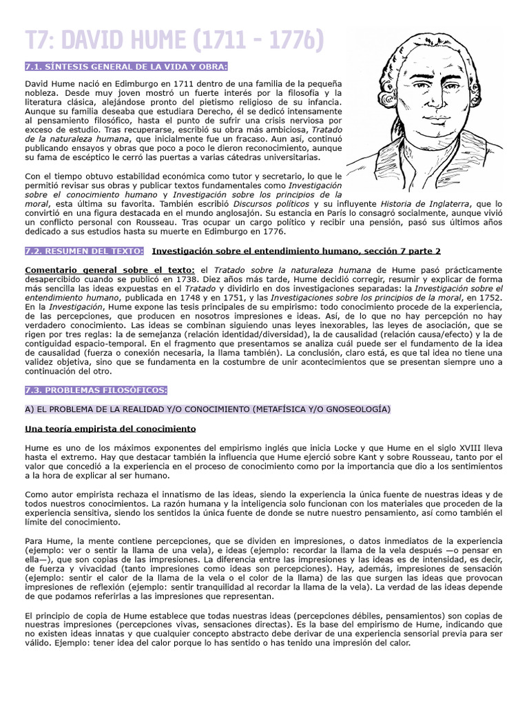 David Hume (1711 - 1776) | PDF | David Hume | Empirismo
