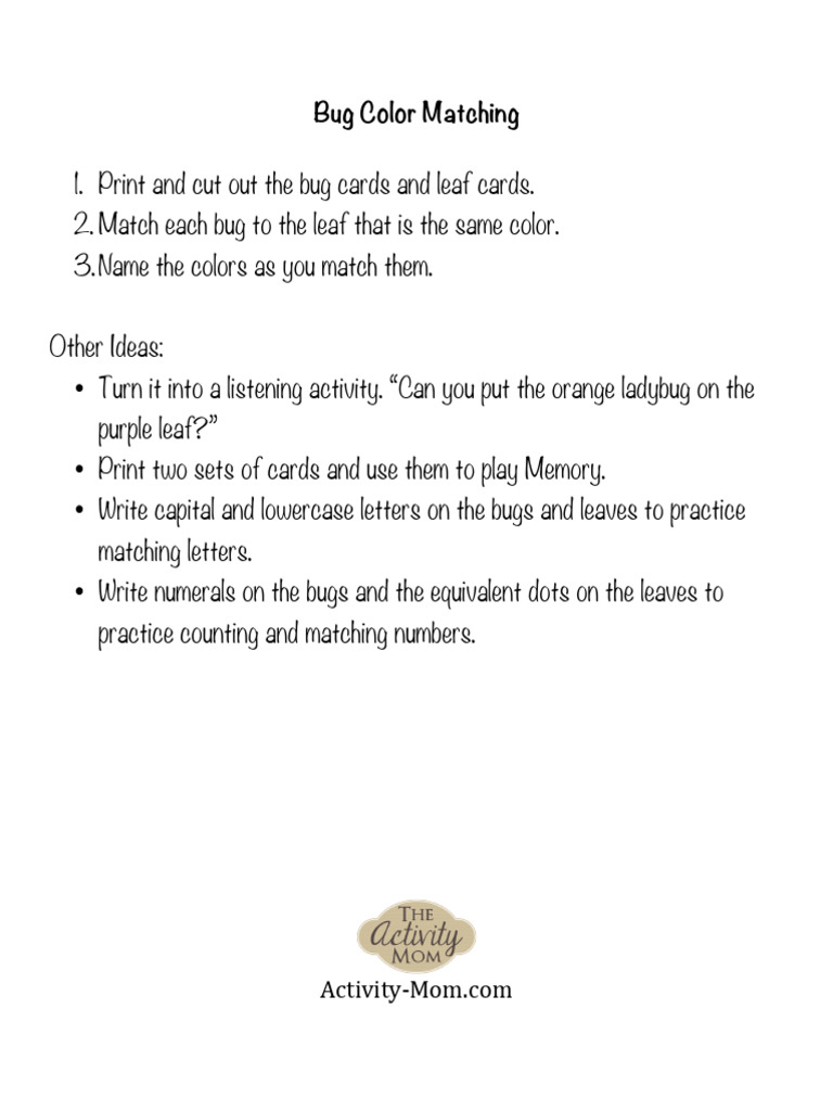 Bug Color Matching | PDF