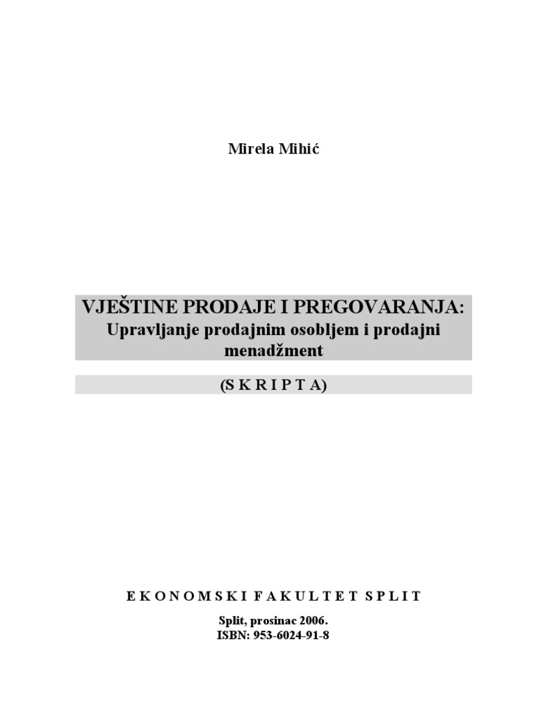 Vjestine Prodaje I Pregovaranja Bez Lozinke | PDF