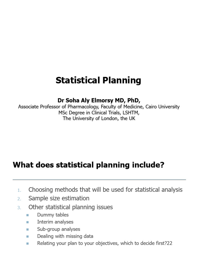 Statistical Planning - EDA | PDF
