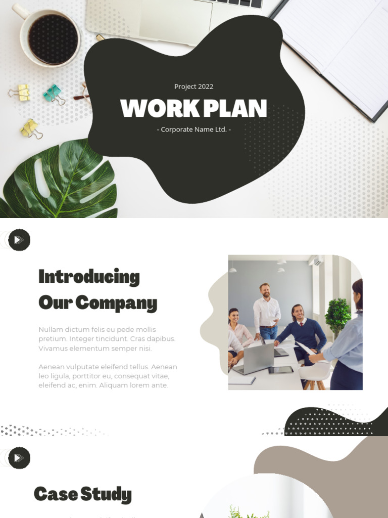 White Gray Creative Work Plan Presentation | PDF