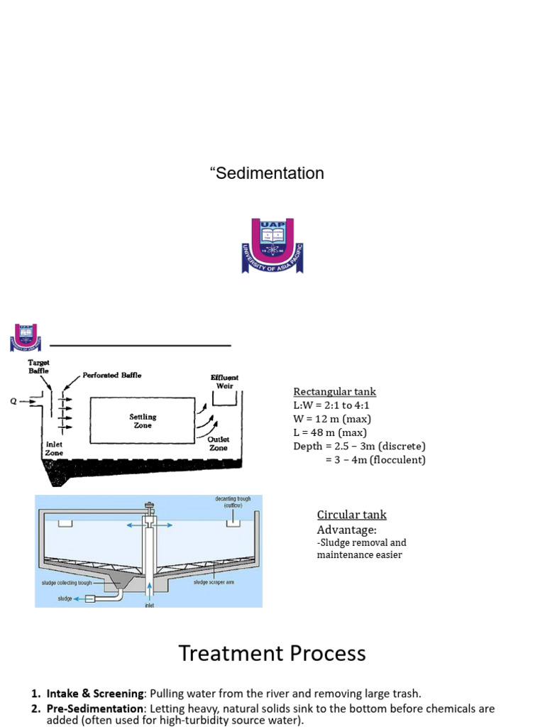 Lecture 6 Sedimentation TANK Design | PDF | Chemical Engineering ...