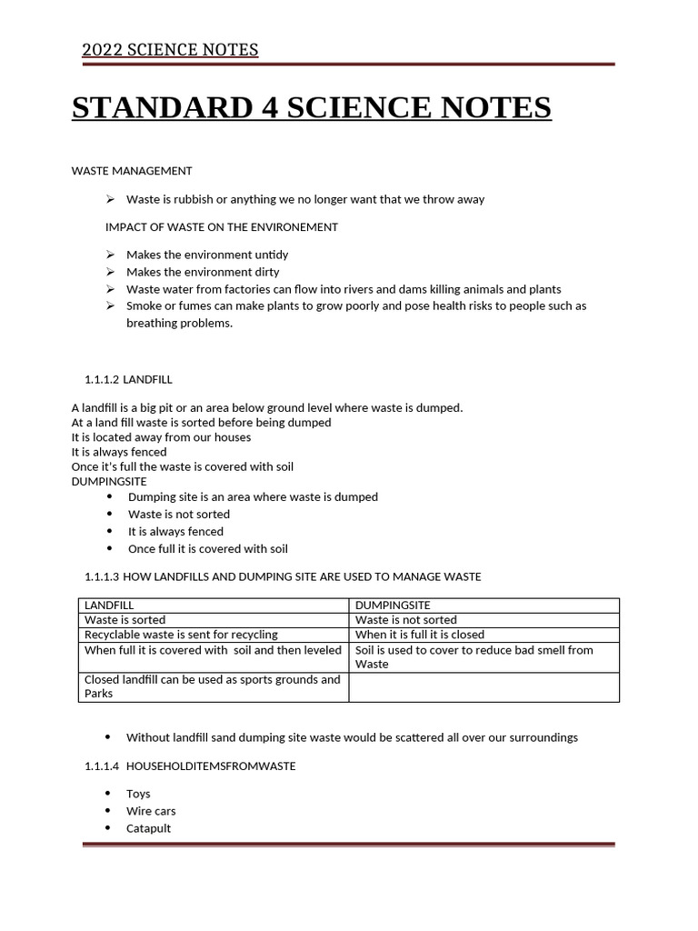 Edited 2022 Science Notes Strd4 | PDF | Planets | Pest (Organism)