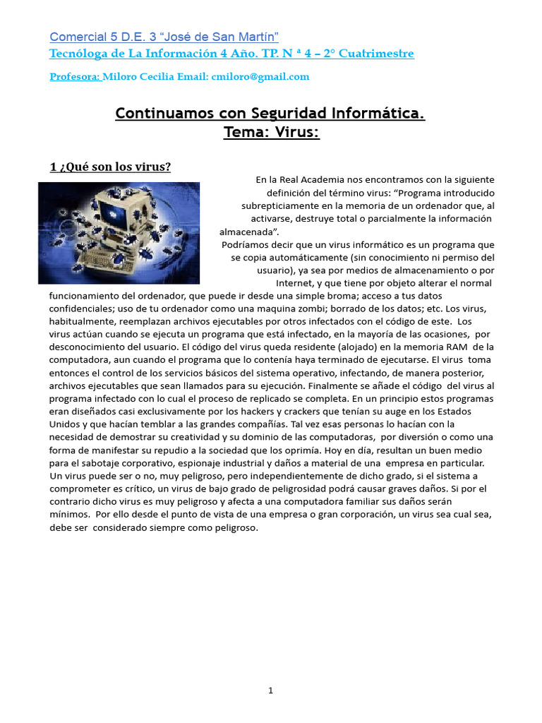 TIC TP N°4 - 2° Cuatrimestre - 4 Año | PDF | Virus de computadora ...