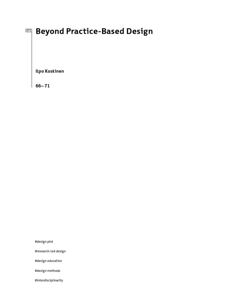 Beyond Practice-Based Design | PDF | Doctor Of Philosophy | Design