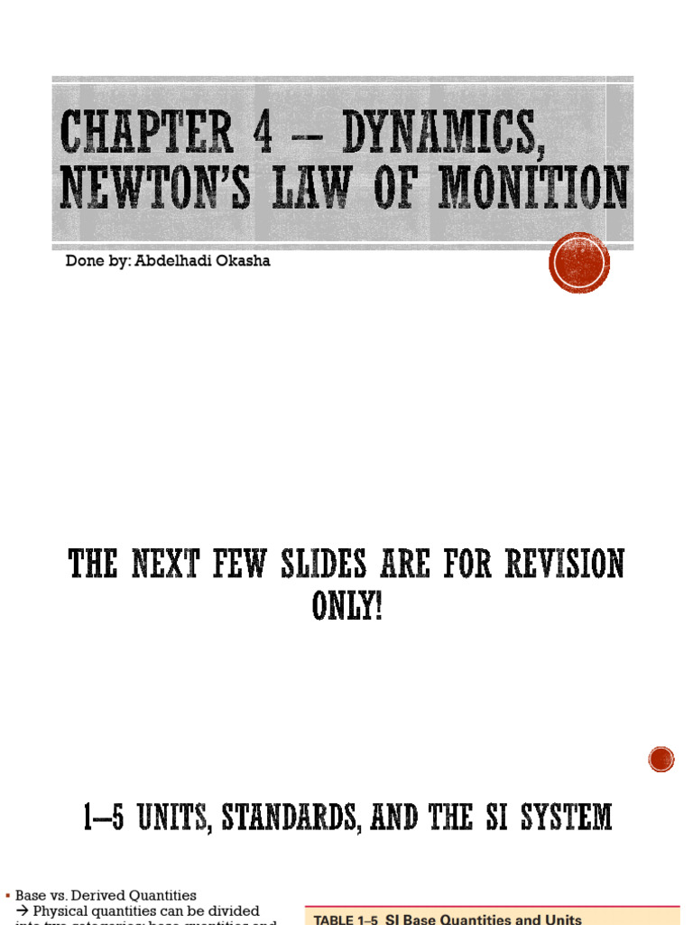 Chapter 4 - Dynamics Newtons Law of | PDF | Force | Mass