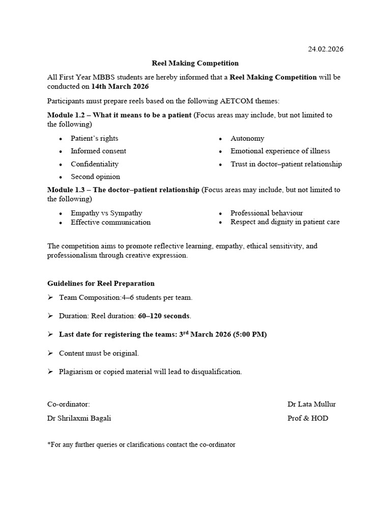 Reel Making Competition | PDF