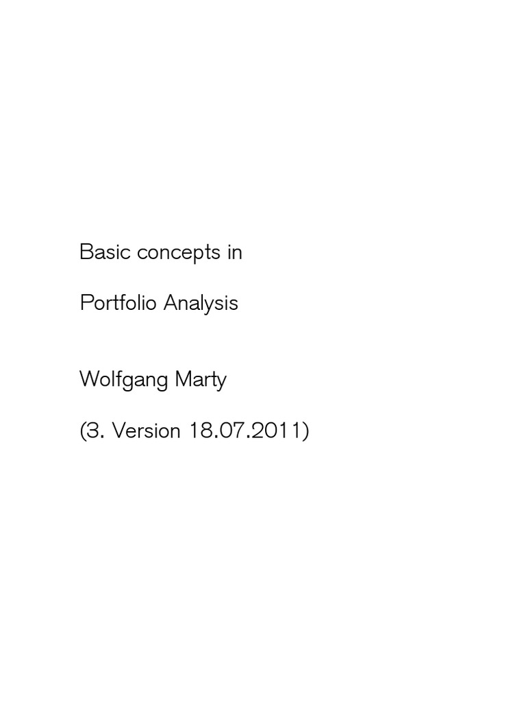 Basics of Portfolio Analysis | PDF | Modern Portfolio Theory | Interest
