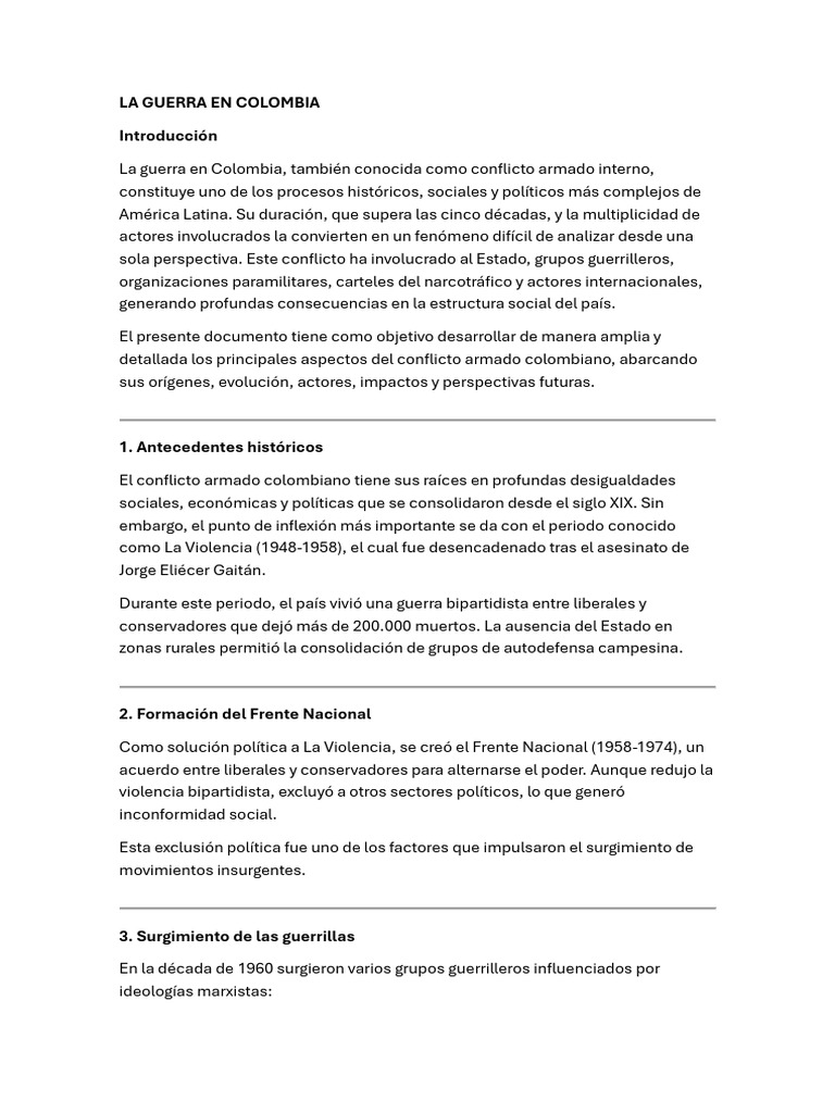 La Guerra en Colombia | PDF | Colombia | Política de colombia