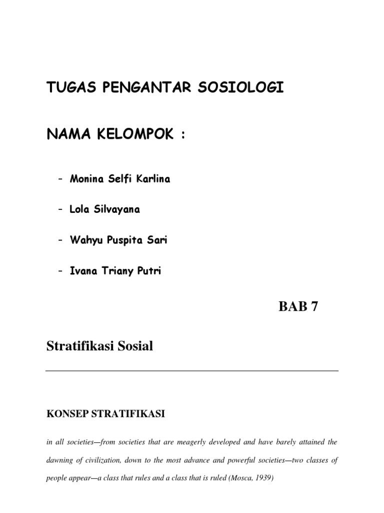 Stratifikasi Sosial