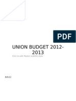 Union Budget 2012-2013: Click To Edit Master Subtitle Style