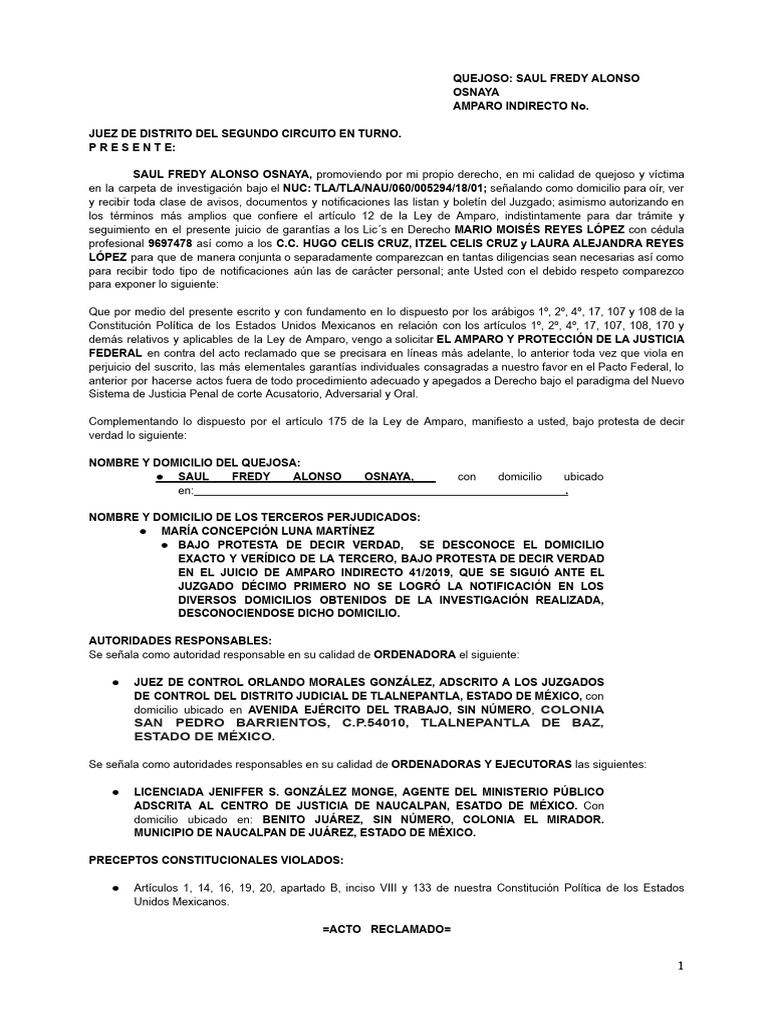 Amparo Inmueble | PDF | Debido al proceso | Caso de ley