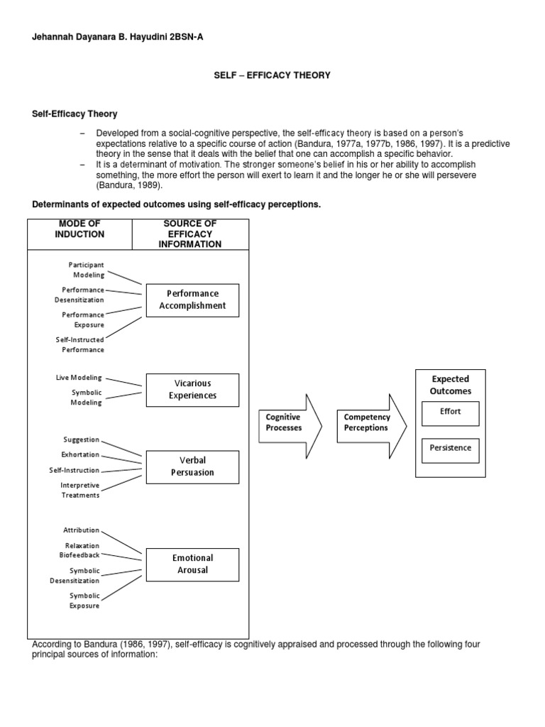 Self Efficacy Theory | PDF | Career & Growth | Self-Improvement