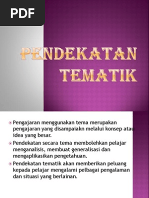 Pendekatan Tematik Pdf