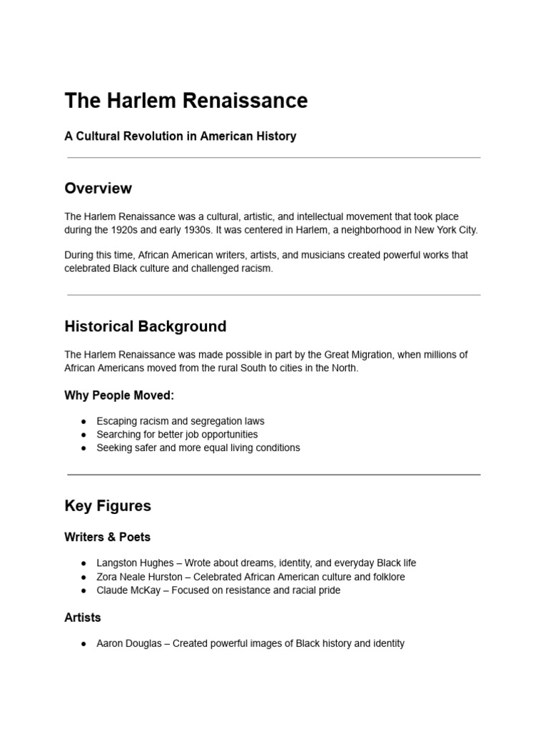 The Harlem Renaissance | PDF