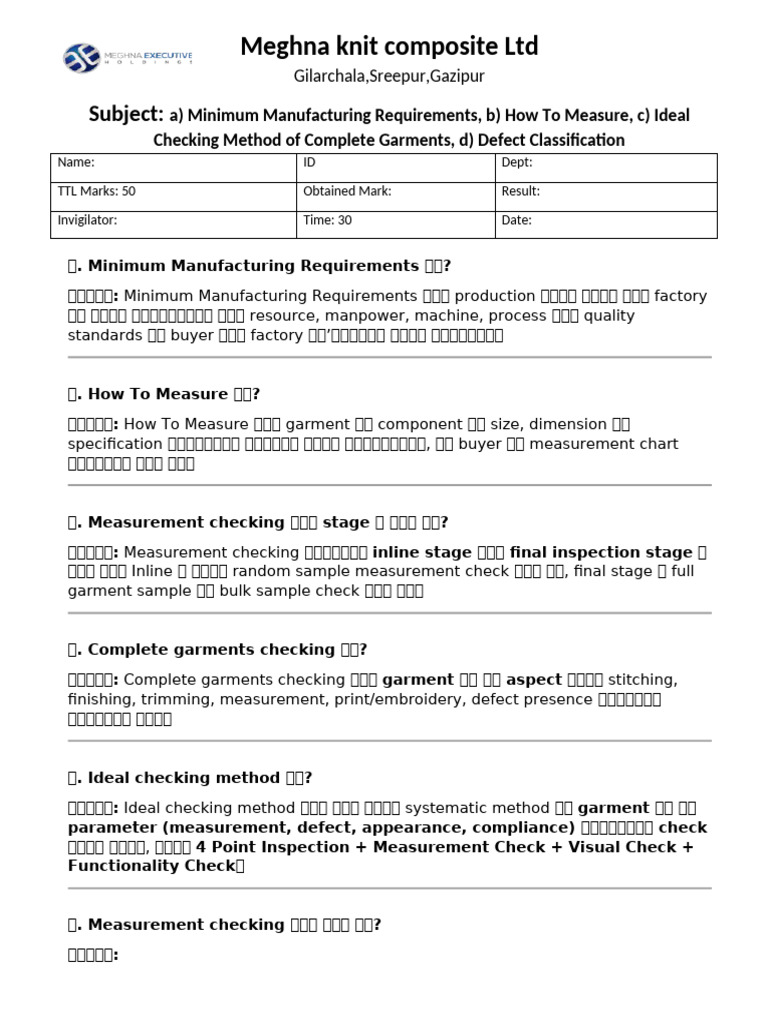 2. a) Minimum Manufacturing Requirements,b) How to Measure,c) Ideal ...