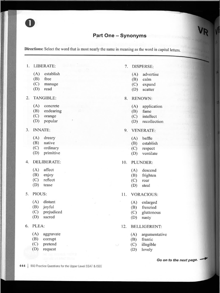 ISEE Upper Level Practice Test + Answer Key (Princeton Review) | PDF