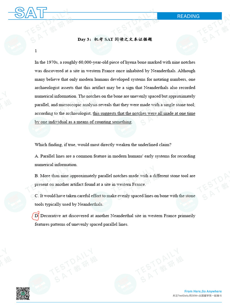 SAT Reading Test Text Evidence Questions 3 | PDF | Archaeology | Stars