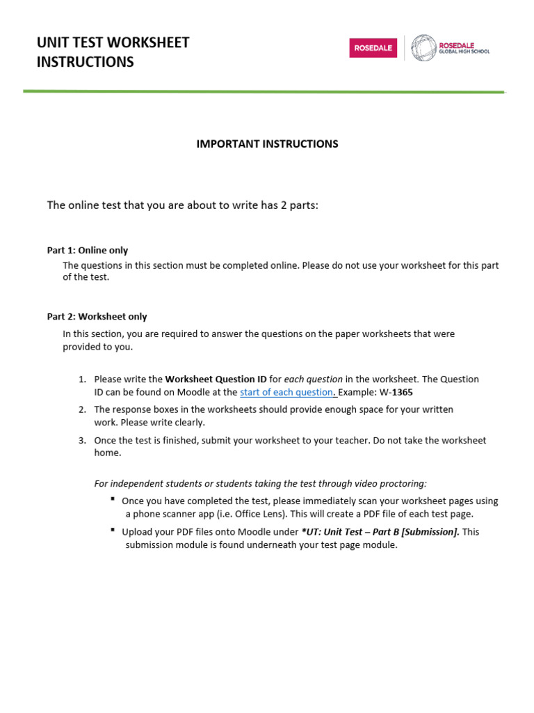 Unit Test Worksheet 3.0 | PDF