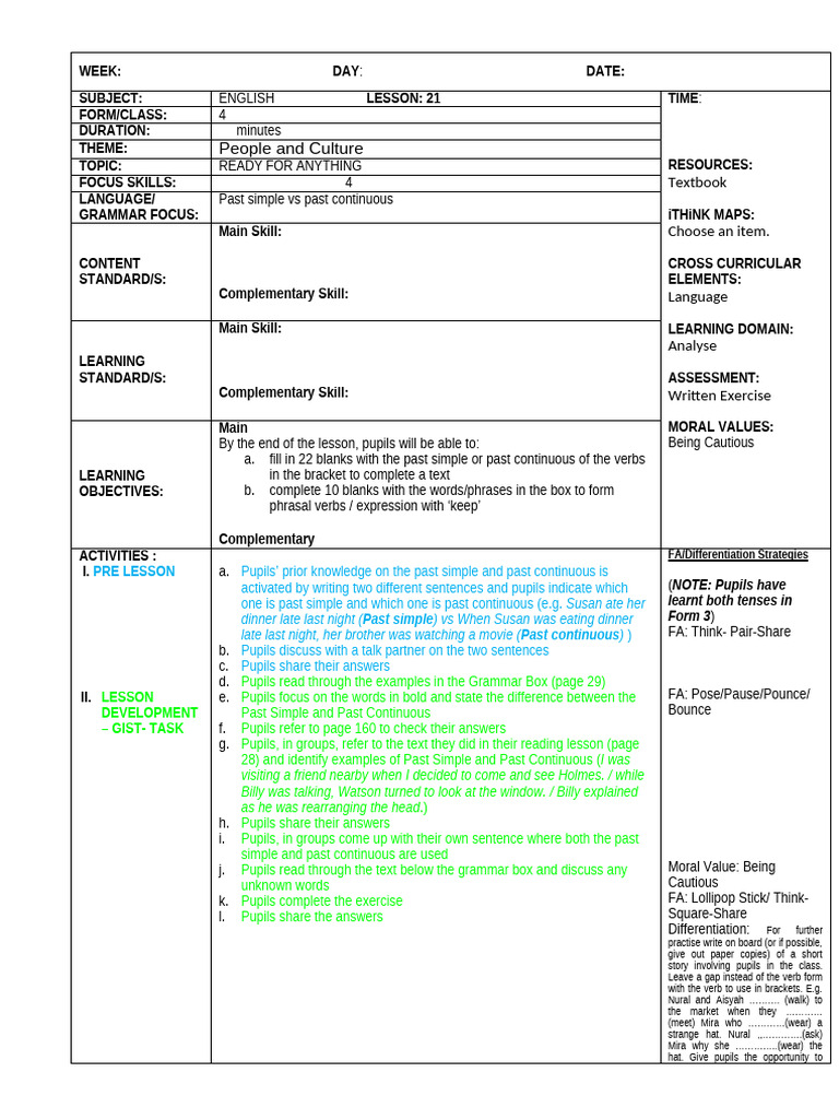 FORM 4 LESSON 21 (1) | PDF | English Language | Linguistics
