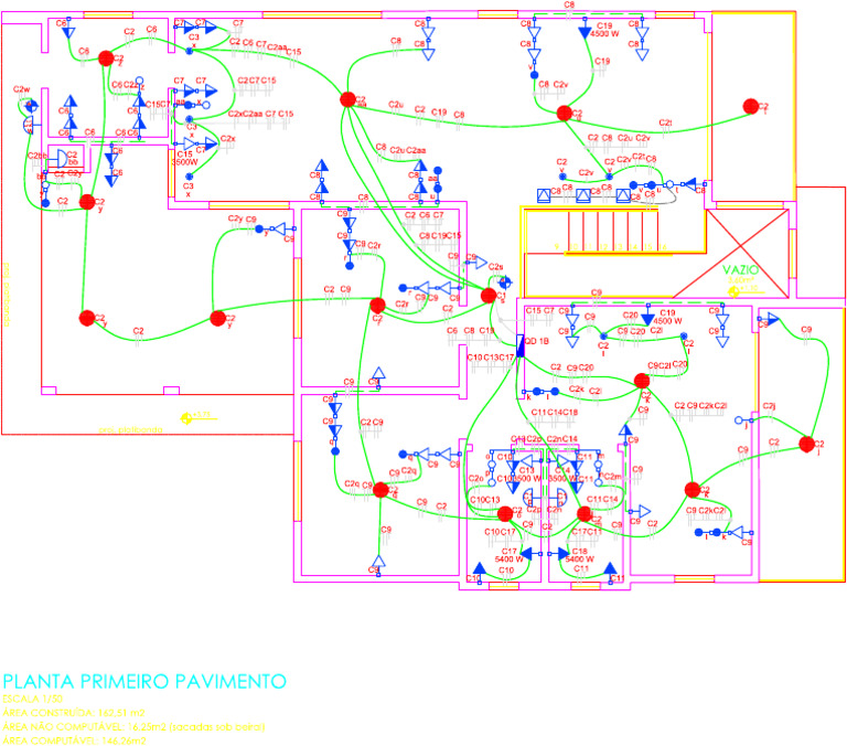 Exemplo Projeto Eletrico Residencia 1 Andar | PDF