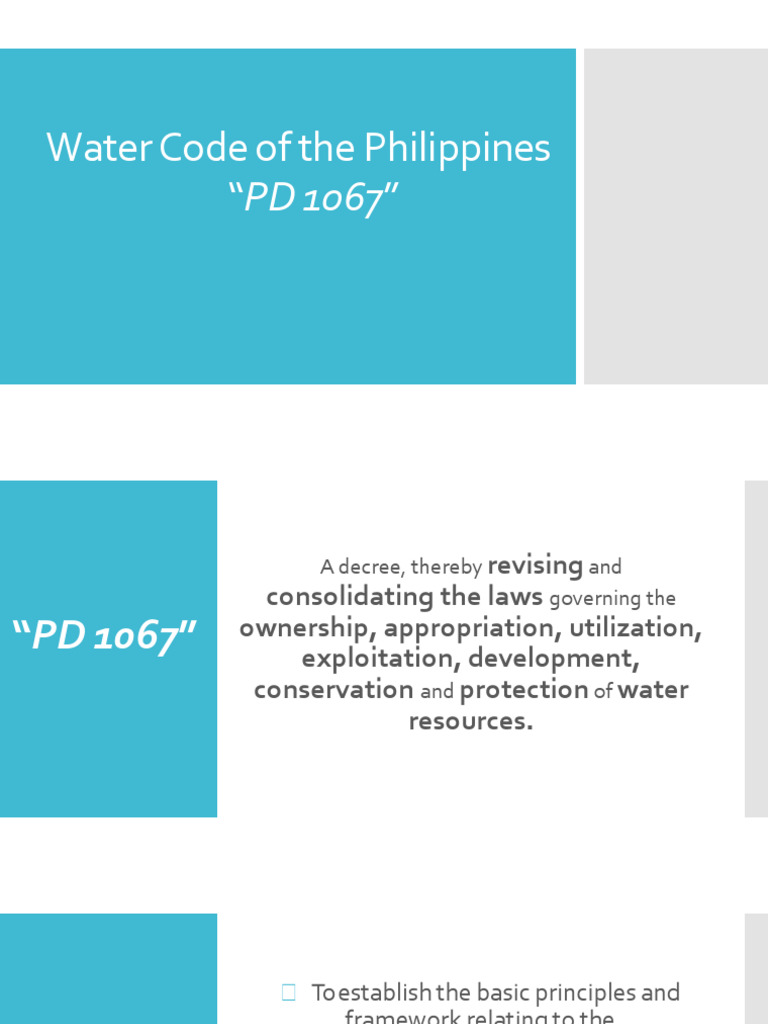 Water Code of The Philippines | PDF | Water Right | Groundwater