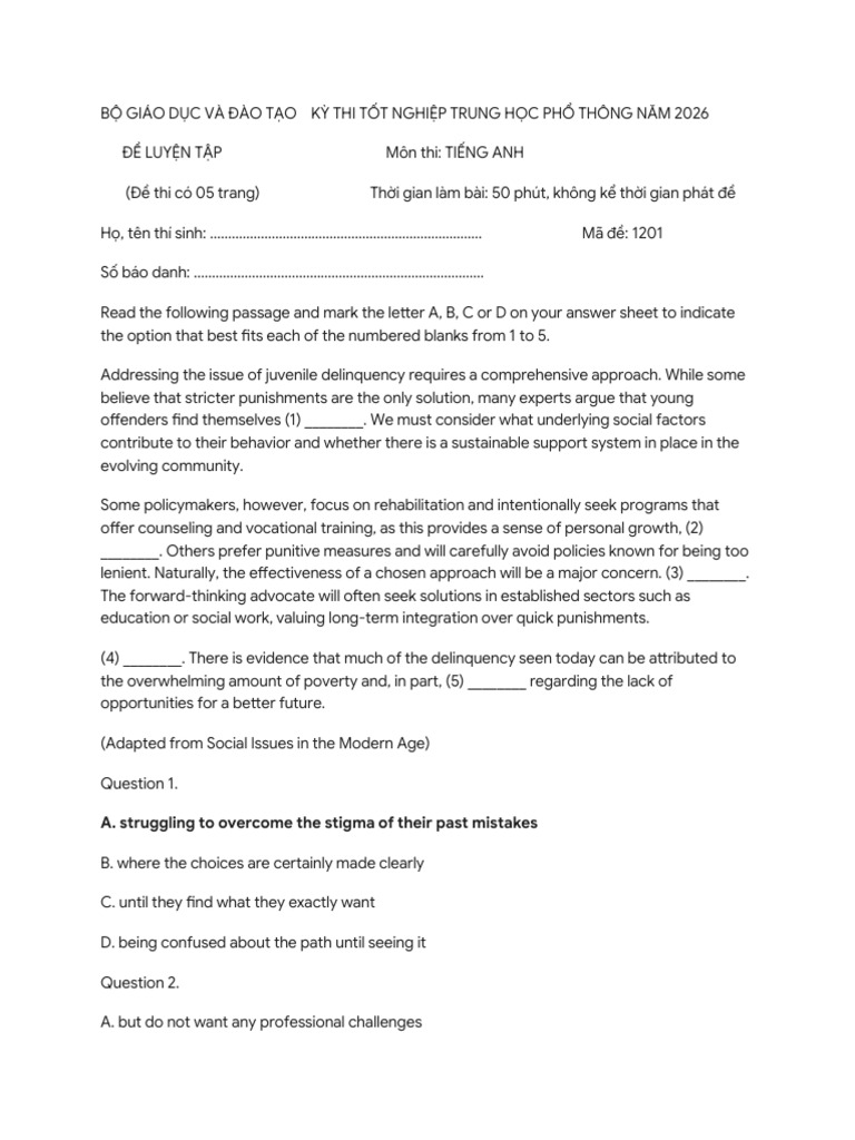 Practice Test 1 - Unit 9 | PDF