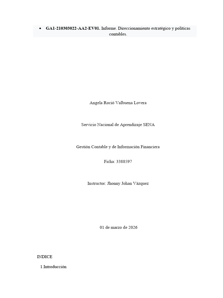 Evidencia GA1-210303022-AA1-EV02 | PDF | Estado financiero | Contabilidad