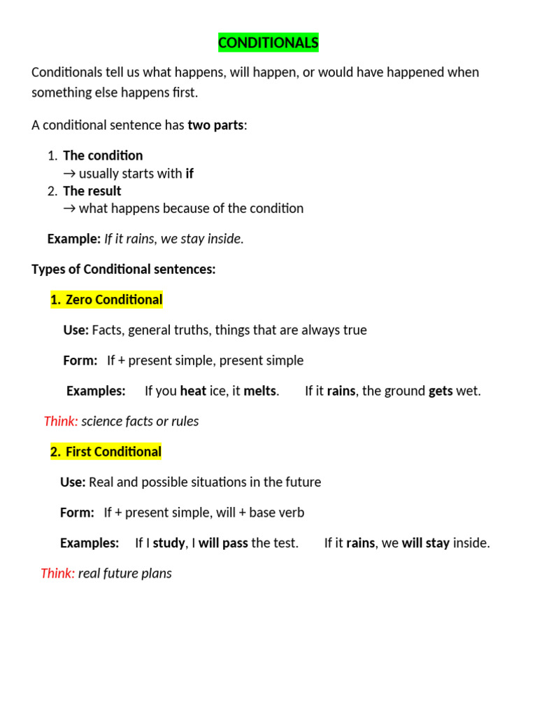 Conditionals | PDF