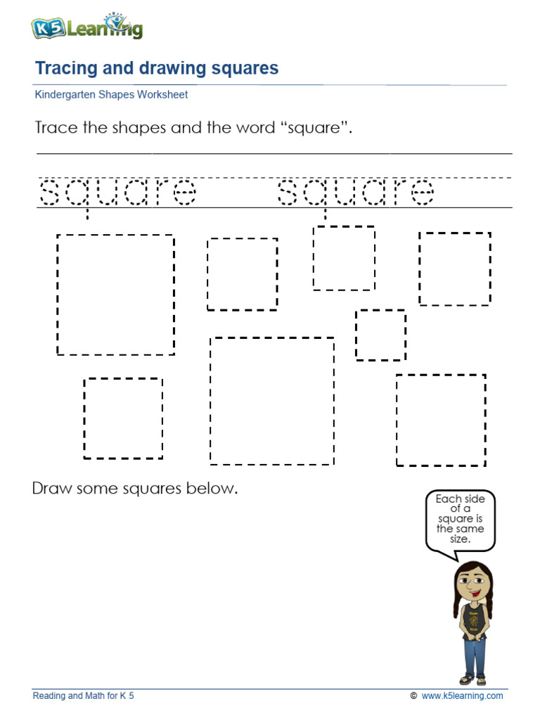 Kindergarten Tracing Drawing Squares | PDF